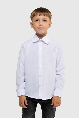 Фото Рубашка однотонная для мальчика Pitiki 009680 134 см Белый (2000990021717D)