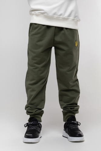 Фото Спортивные штаны патриотические для мальчика Deniz Герб 134 см Хаки (2000990055965D)