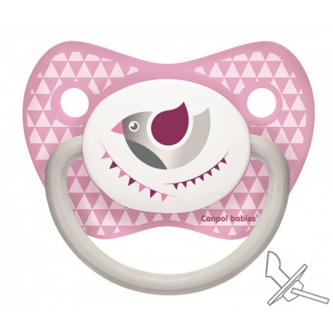 Фото Пустышка силиконовая анатомическая 6-18 месяцев-розовая 23/280-pin Canpol babies (2000902318393)