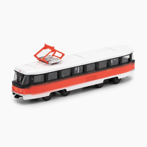 Іграшка Трамвай АВТОПРОМ 6411ABD Біло-червоний (2000989884439)