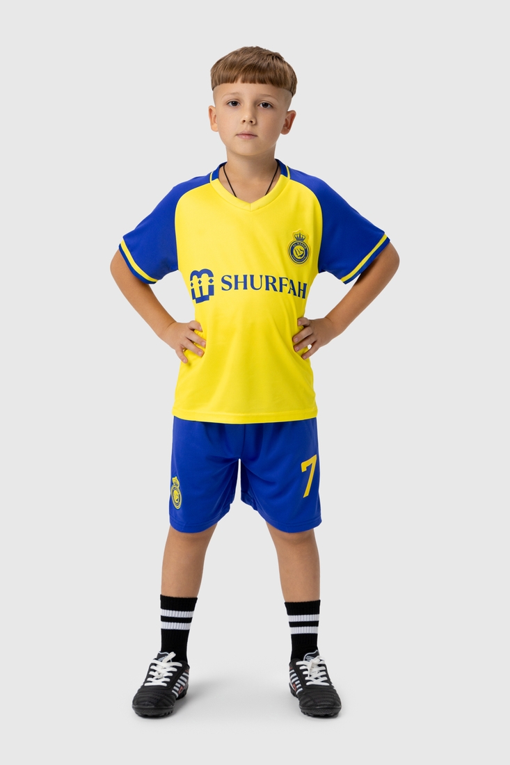 Фото Футбольна форма для хлопчика BLD AL NASSR RONALDO 152 см Синьо-жовтий (2000990102225А)