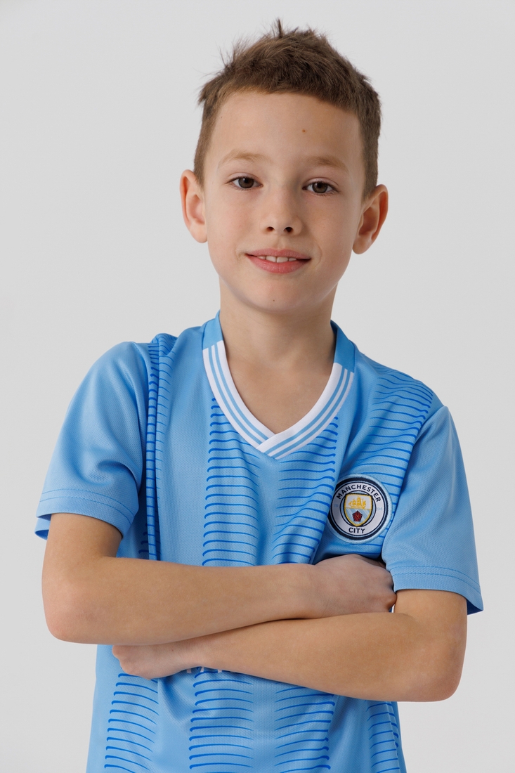 Фото Футбольна форма для хлопчика BLD МАНЧЕСТЕР ЮНАЙТЕД HAALAND 152 см Блакитний (2000989680888A)