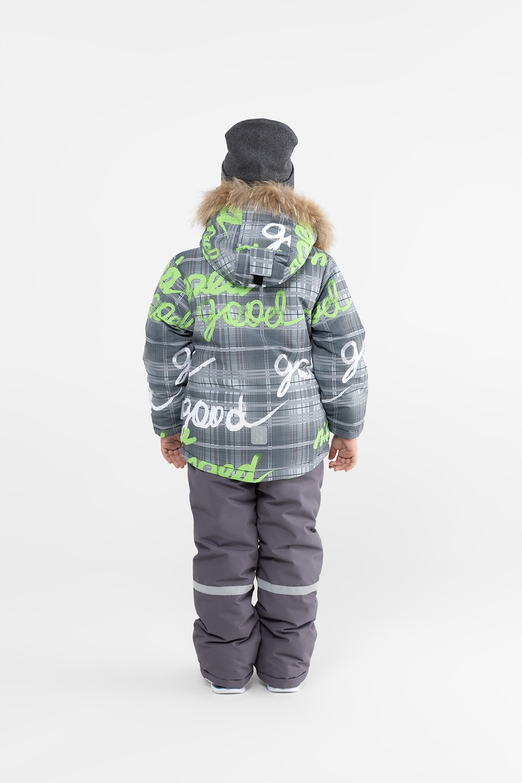 Фото Комбінезон для хлопчика H-100 куртка + штани на шлейках 98 см Сірий (2000989625261W)