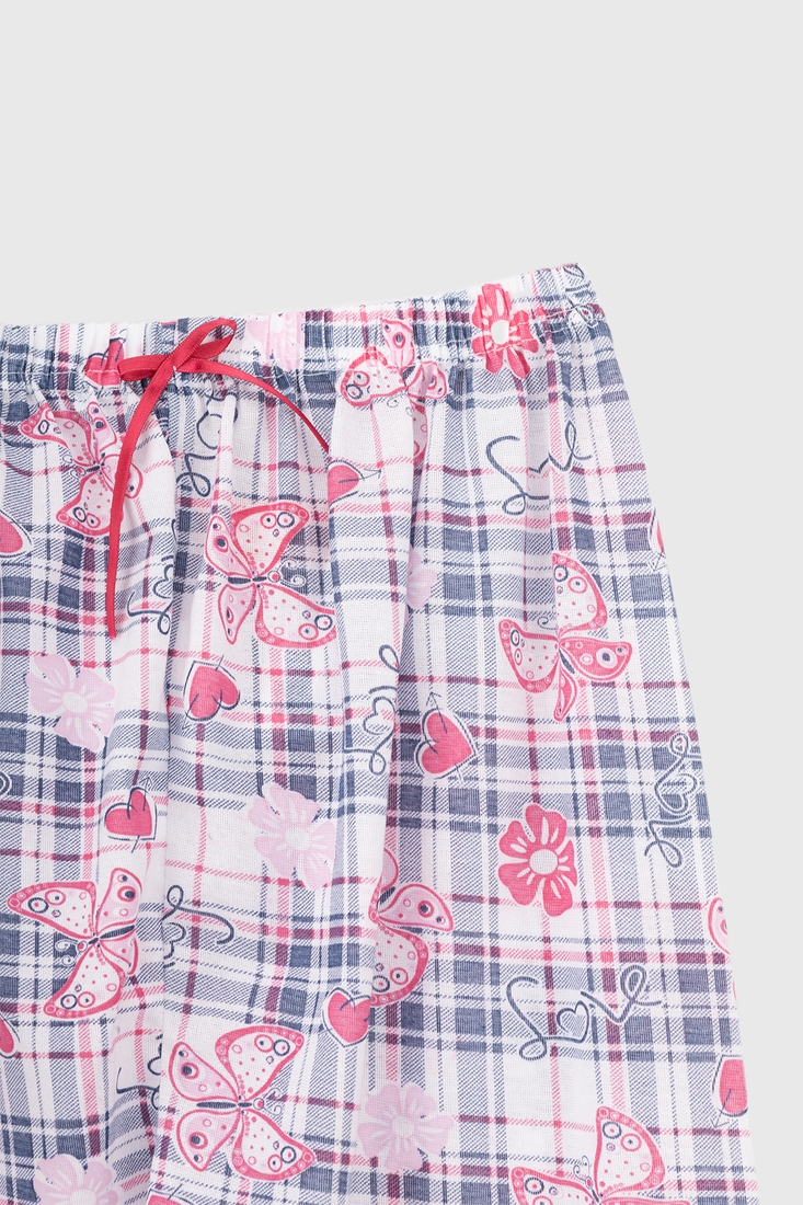 Фото Піжамні штани жіночі KESIMOGLU Клітинка+метелики XL Рожево-синій (2000990121172А)