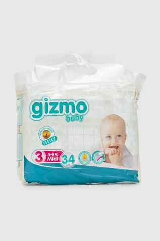 Фото Підгузники GIZMO BABY MIDI (4-9 кг) 95129 Різнокольоровий (8681020800966)