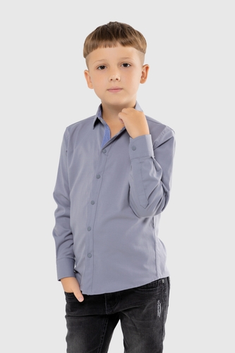 Фото Рубашка однотонная для мальчика Deniz 311 140 см Серый (2000989810063D)