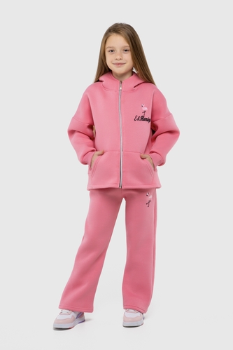 Фото Спортивний костюм (худі, штани) для дівчинки Ecrin 4610 128 см Рожевий (2000990093349W)