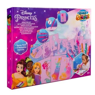 Фото Набор Disney Princess Спрей-ручки с трафаретами DP22364 Разноцветный (8719668004719)