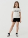 Костюм для дівчинки (футболка+шорти) Baby Show 16416 128 см Молочний (2000990474346S) Фото 5 з 16