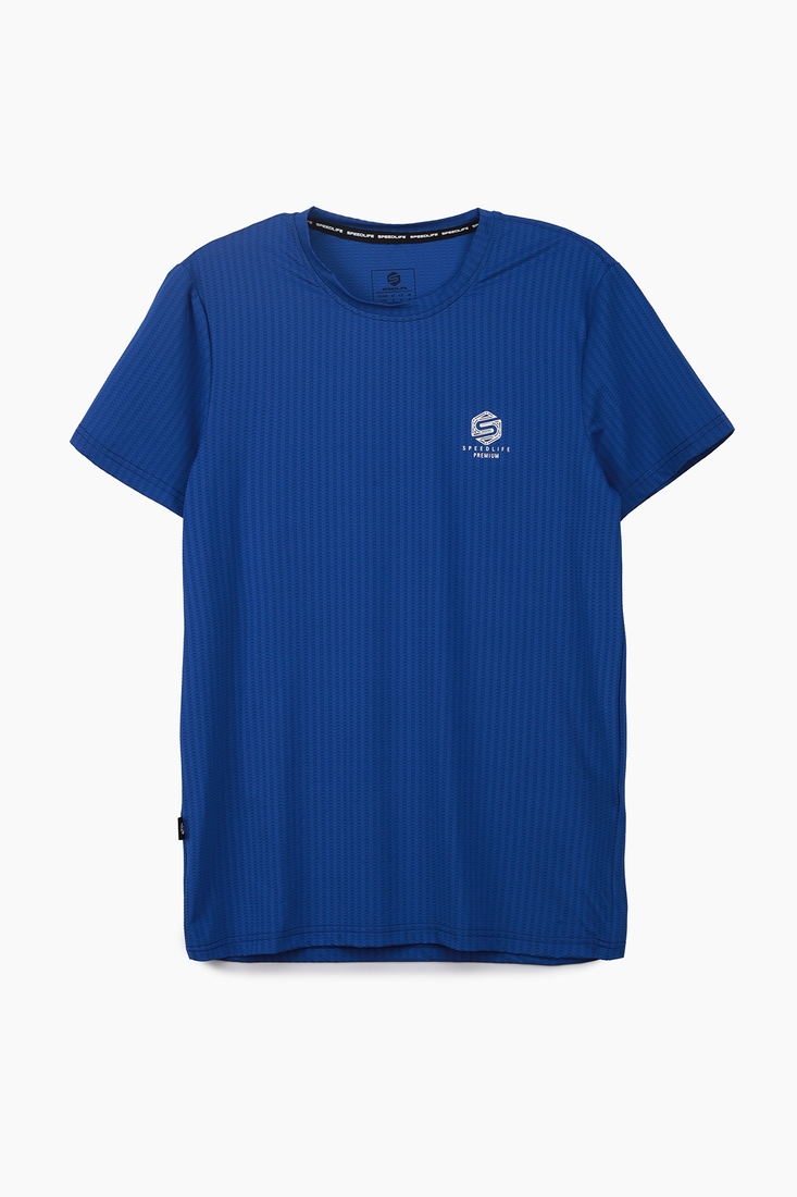 Фото Фітнес футболка однотонна чоловіча Speed Life XF-1509 S Синій (2000989559627A)