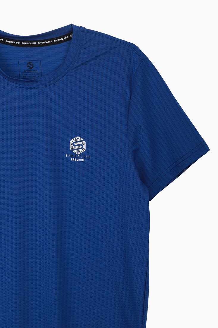 Фото Фитнес футболка однотонная мужская Speed Life XF-1509 S Синий (2000989559627A)