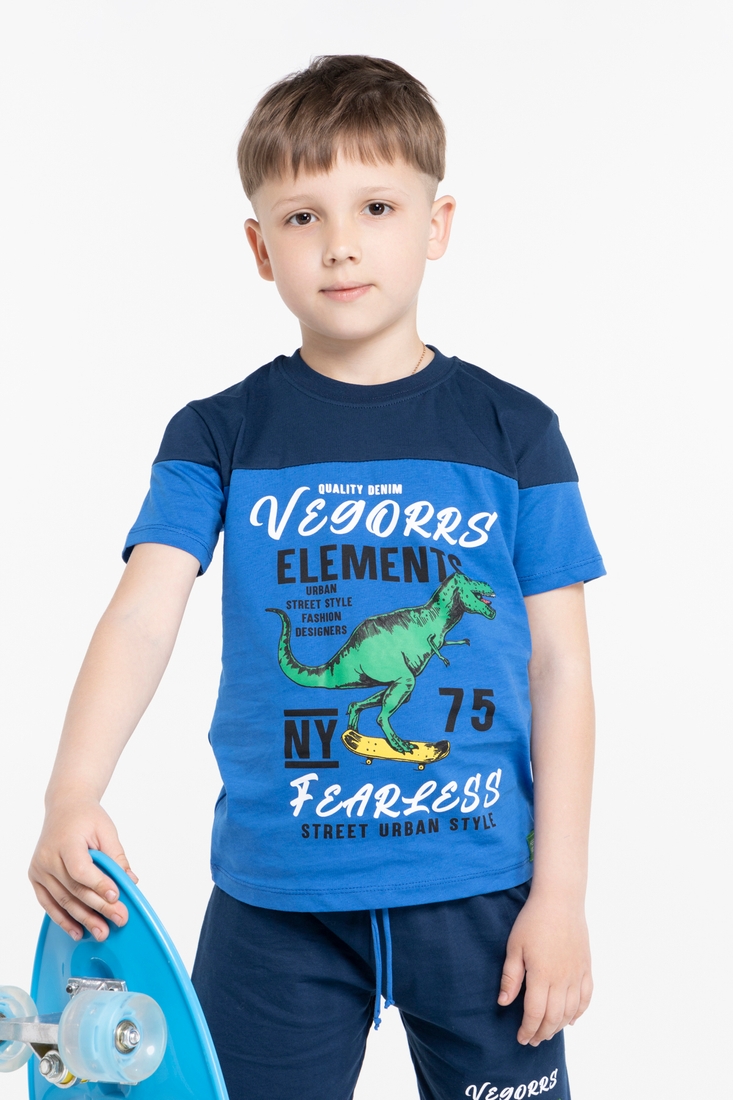 Фото Костюм футболка+шорты для мальчика Hees HS-78 134 см Синий (2000989700777S)