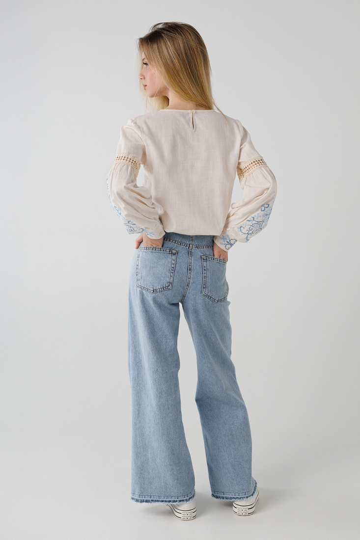 Фото Сорочка з вишивкою для дівчинки Cuento 3043 158 см Бежевий (2000990264282A)
