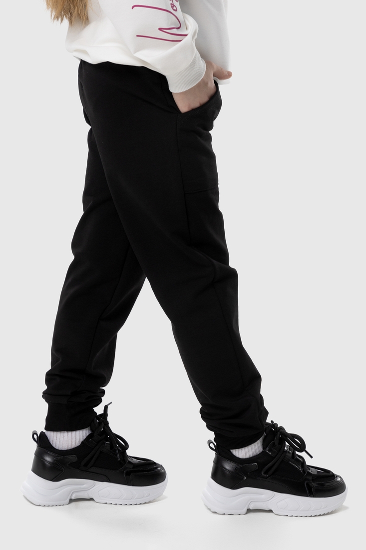 Фото Спортивні штани однотонні для дівчики Atabey 10351.1 140 см Чорний (2000990156228D)