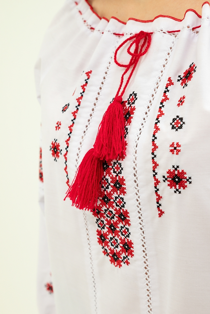 Фото Сорочка з вишивкою КОЗАЧОК ТЕТЯНА 46 Біло-червоний (2000904651689A)