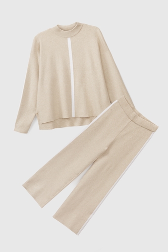 Фото Костюм светр+штани для дівчинки Lizi 2364A 158 см Бежево-білий (2000990615350W)