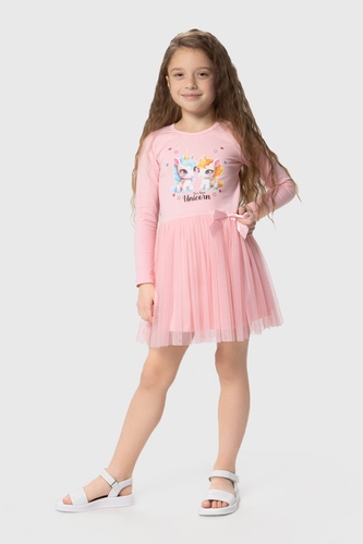 Фото Платье с принтом для девочки Pop Fashion 7342 98 см Розовый (2000990154101D)