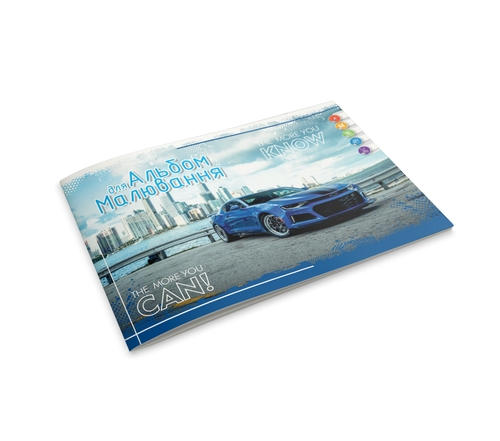 Фото Альбом для рисования Лист А4, 24арк Синий автомобиль 1В2520 (4402647035449)
