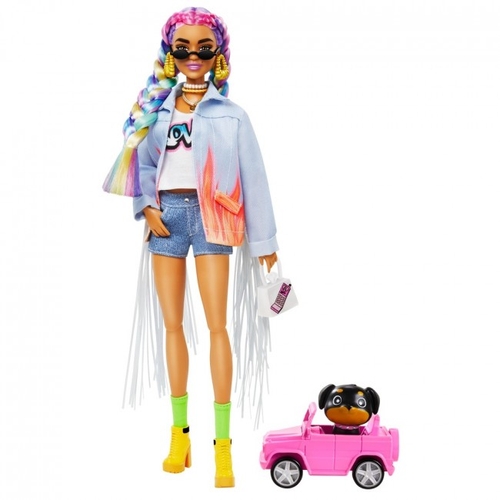 Фото Лялька Barbie "Екстра" з веселковими косичками (GRN29) (887961908497)