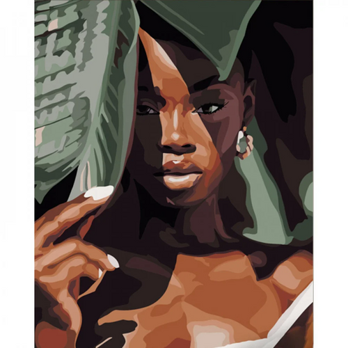 Фото Набор для росписи по номерам Strateg GS550 Африканская красавица 40х50 см (4823113845216)
