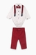 Костюм малявка (боди+рубашка+штаны) Mini Papi 2427 86 Бордовый (2000989136811D) Фото 1 из 7
