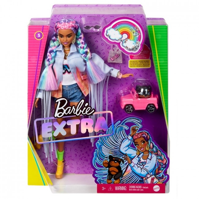 Фото Кукла Barbie "Экстра" с радужными косичками (GRN29) (887961908497)
