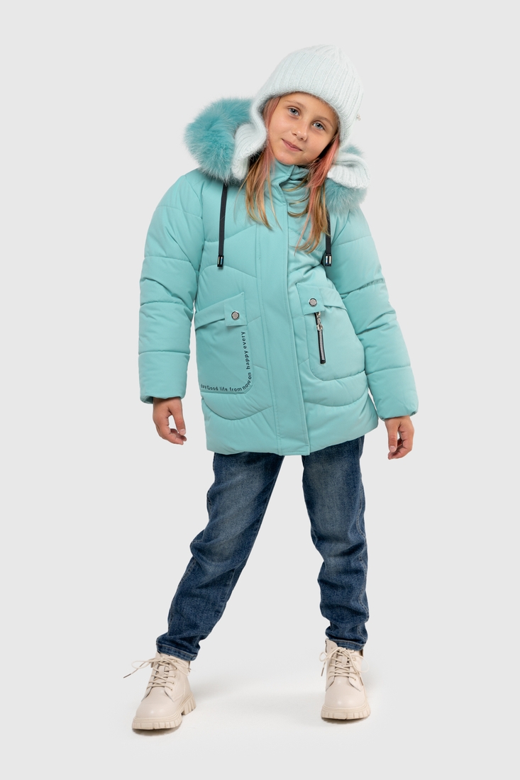 Фото Куртка для дівчинки Feiying DL-23 110 см Бірюзовий (2000989629153W)