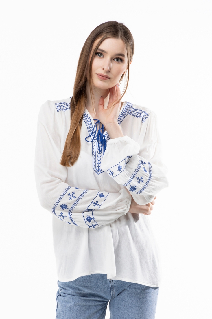Фото Рубашка вышиванка женская Park karon 33018 40 Белый (2000989621171A)