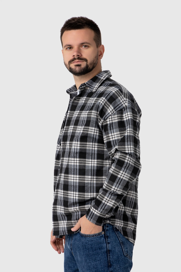 Фото Рубашка с узором мужская LAWA MBC02309 3XL Черно-серый (2000990230560D)(LW)