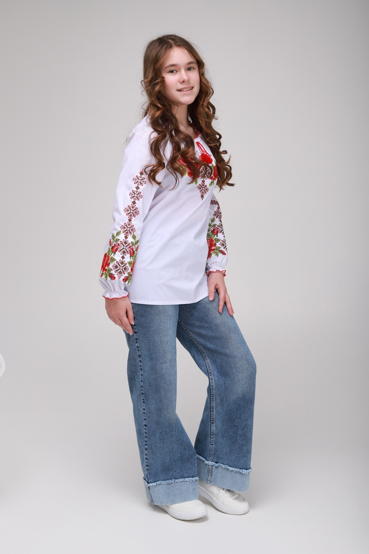 Фото Рубашка с вышивкой для девочки КОЗАЧЕК ЗОРЯНА 86 см Разноцветный (2000902207772D)