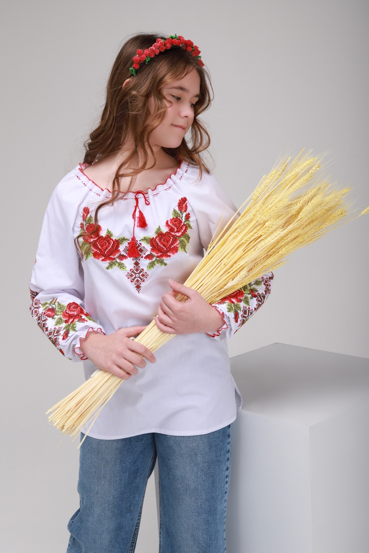 Фото Сорочка з вишивкою для дівчинки КОЗАЧЕК ЗОРЯНА 140 см Різнокольоровий (2000903981909D)