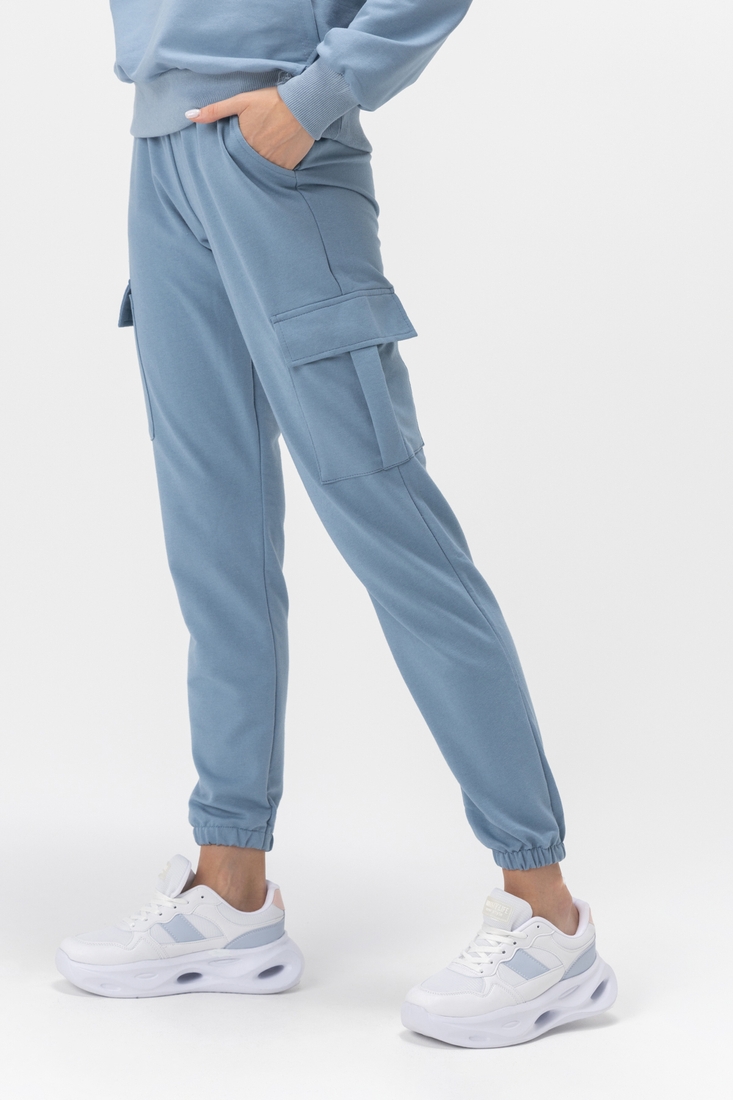 Фото Спортивные брюки карго однотонные женские Blue World 2307-K S Голубой (200098999959991D)