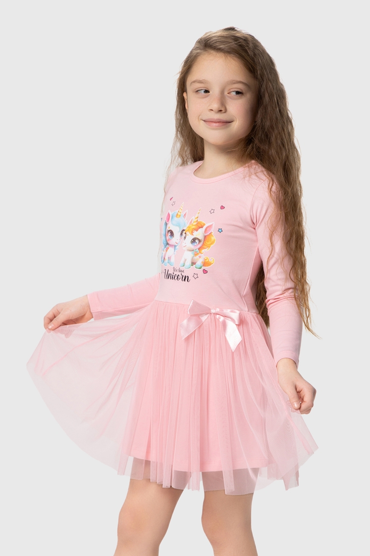 Фото Сукня з принтом для дівчинки Pop Fashion 7342 98 см Рожевий (2000990154101D)