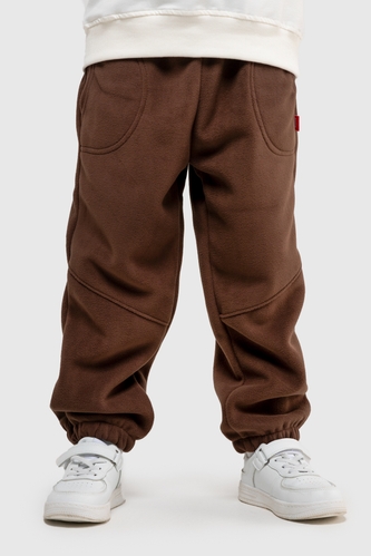 Фото Спортивні штани однотонні для хлопчика Lizi D002 140 см Коричневий (2000989834908W)