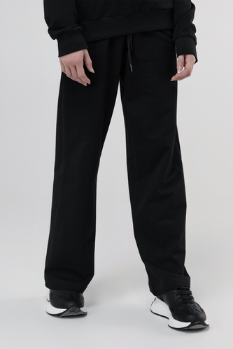 Фото Спортивные штаны палаццо однотонные для девочки ADK 2980 128 см Черный (2000990024923D)