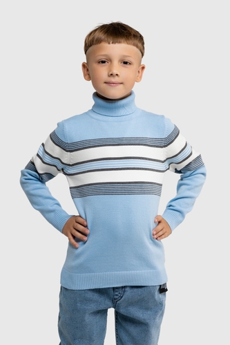 Фото Светр з візерунком для хлопчика Lizi 3249 122 см Блакитний (2000990030924D)