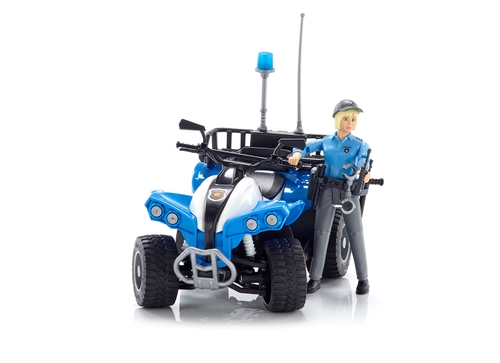 Фото Машинка игрушечная - полицейский квадроцикл + фигурка женщина-полицейский 63010 (2000902667842)