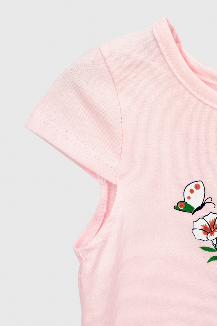 Фото Костюм (футболка+Велотреки) для дівчинки Baby Show 877 68 см Рожевий (2000990422668S)