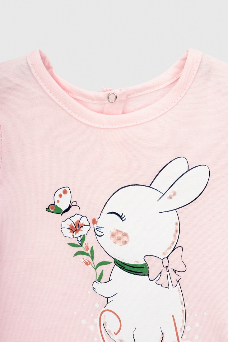 Фото Костюм (футболка+Велотреки) для дівчинки Baby Show 877 68 см Рожевий (2000990422668S)