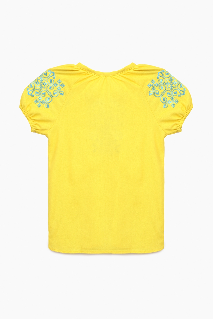 Фото Рубашка вышиванка для девочки КОЗАЧЕК ОЛЬГА 110 см Желто-голубой (2000989763888S)