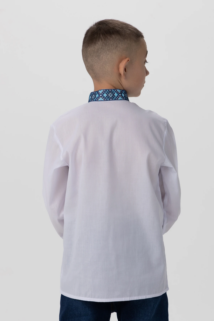 Фото Сорочка з вишивкою для хлопчика КОЗАЧОК ТИМОФІЙ №2 164 см Синій (2000990029591D)