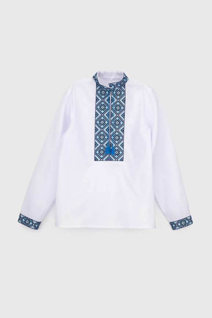 Фото Рубашка с вышивкой для мальчика КОЗАЧОК ТИМОФИЙ №2 164 см Синий (2000990029591D)