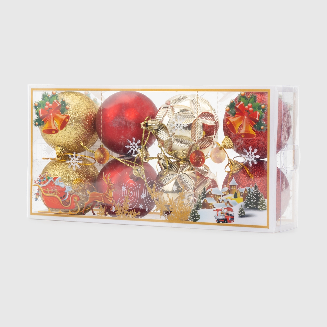 Фото Набір новорічних кульок 6 шт 22DL611-54 Різнокольоровий (2002014862665)(NY)