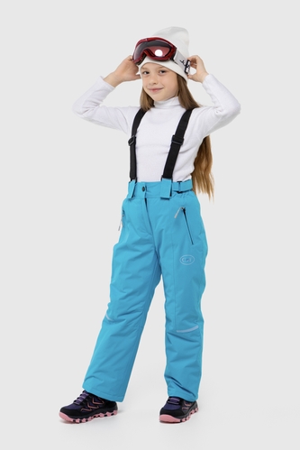 Фото Брюки на шлейках для девочки B-32 140 см Голубой (2000989626343W)