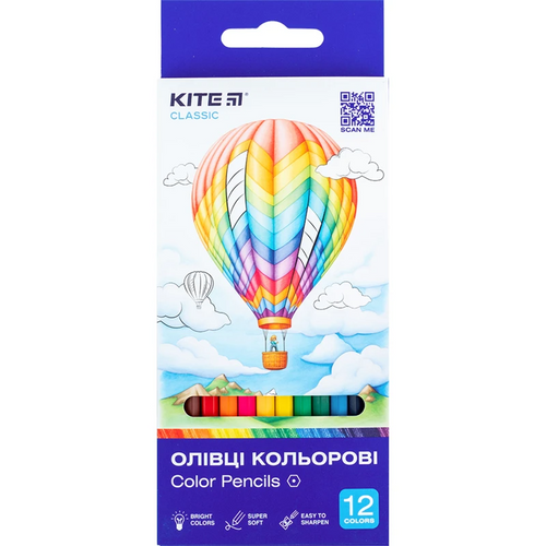 Фото Олівці кольорові Classic Kite K-051 12 кольорів (4063276185808)