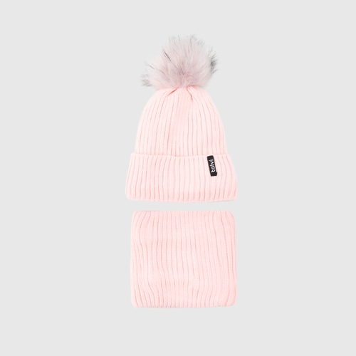 Фото Набір шапка+снуд для дівчинки Talvi Шанна 52-56 Світло-рожевий (2000990118424D)