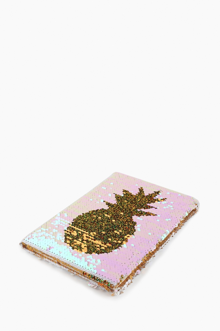 Фото Блокнот паетки "Золотий ананас" рожевий із закладкою 200470657 (2000902700938)