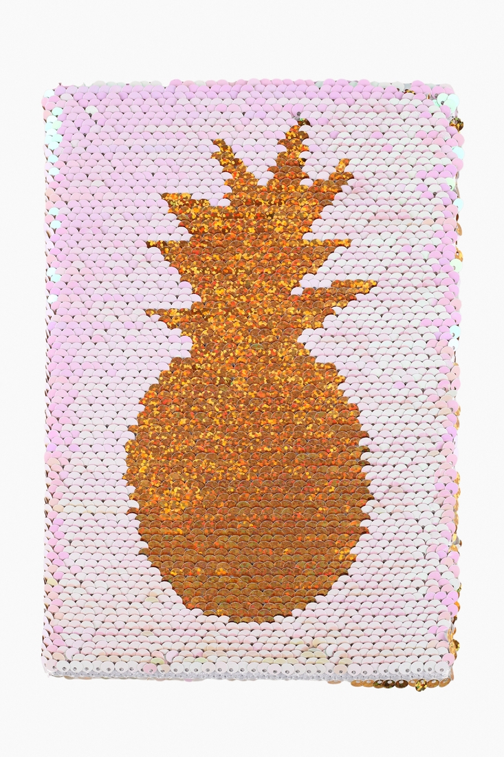 Фото Блокнот паетки "Золотой ананас" розовый с закладкой 200470657 (2000902700938)