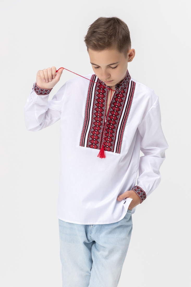 Фото Рубашка вышиванка для мальчика Veronika СЕРГЕЙКО-1 152 см Красный (2000990003331D)