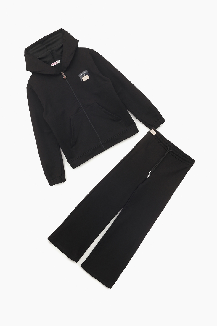 Фото Спортивный костюм для девочки (кофта, брюки) Viollen 2163 Viollen 128 см Черный (2000989443704D)